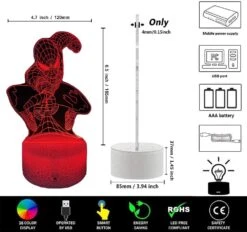 LEDERGO Superhero 3D Night Light,16 Colors Changing With Smart Touch & Remote Control Bedside Decor Lamp Christmas Birthday Gifts For Kids Boys Girls (Light_A) -Xmas Lighting Shop 61aGZY5f0uL. AC SL1000