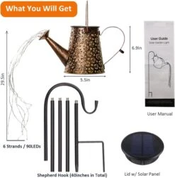 Solar-Outdoor-Lights For Yard, Solar-Watering-Can With Cascading-Lights, Solar-Garden-Lights For Patio-Garden-Decor, Solar-Pathway-Lights Outdoor-Decor For Holiday-Festival- Halloween-Christmas, Etc -Xmas Lighting Shop 61aPMMuX8kL. AC SL1280
