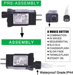 Orangie LED Icicle Lights, 96 LEDs 11.4ft 8 Modes, Curtain Fairy Light, LED String Light For Wedding/Christmas/Halloween/Thanksgiving/Easter/Party Backdrops Family Patio Lawn Decoration(Warm White) -Xmas Lighting Shop 61bD2zF8yxL. AC SL1001