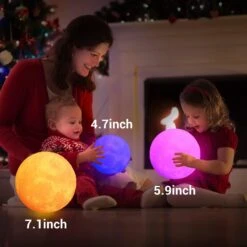 OxyLED Moon Lamp, 16 Colors 7.1 Inch 3D Print Moon Light With Stand Remote Touch Tap Control, USB Rechargeable Dimmable LED Night Lights For Kids Adults Friends Family Lover Birthday Christmas Gifts -Xmas Lighting Shop 61bFkrRIh7L. AC SL1500