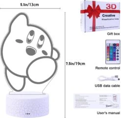 Arrucoly 3D Night Light Gifts LED Table Lamp 16 Colors Changing With Remote Control Room Decor Gifts For Fans Birthday Christmas (C) -Xmas Lighting Shop 61bQ6oXSgzL. AC SL1500