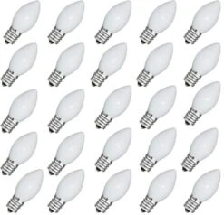GOOTHY Indoor ＆ Outdoor String Light C7 Ceramic Christmas Replacement Bulbs,5 Watt-White