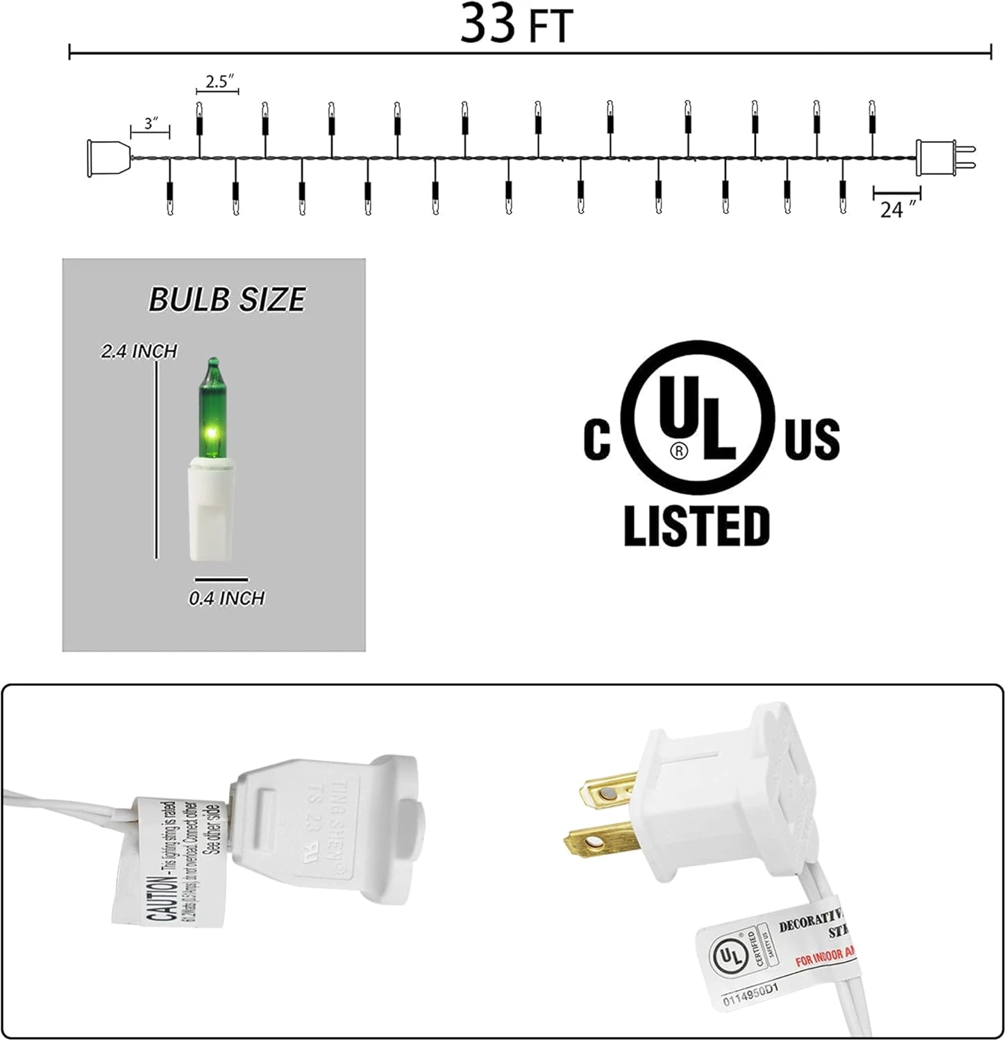 FUNPENY Multicolor Christmas Lights, 33 FT 150 Count Incandescent Mini String Lights White Wire, 110V UL Certified Waterproof Fairy Lights For Indoor Outdoor Christmas Tree Xmas Party Home Decorations 2 FUNPENY Multicolor Christmas Lights, 33 FT 150 Count Incandescent Mini String Lights White Wire, 110V UL Certified Waterproof Fairy Lights For Indoor Outdoor Christmas Tree Xmas Party Home Decorations - Image 2