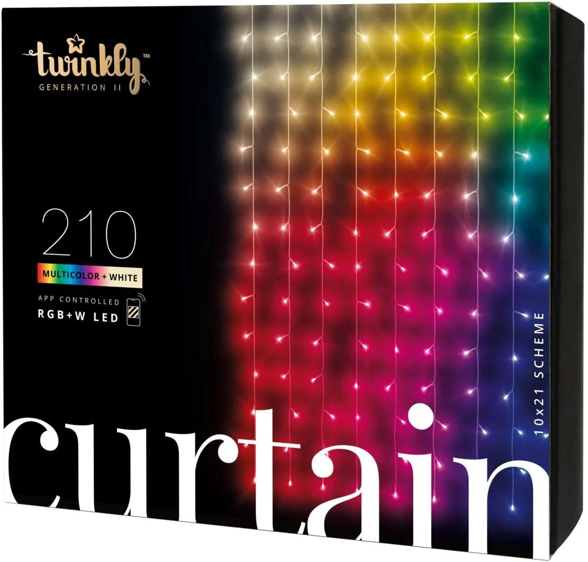 Twinkly Curtain – App-Controlled LED Christmas Lights With 210 RGB+W (16 Million Colors + Warm White) LEDs. 5 By 7 Feet. Clear Wire. Indoor And Outdoor Smart Lighting Decoration 1 Twinkly Curtain – App-Controlled LED Christmas Lights With 210 RGB+W (16 Million Colors + Warm White) LEDs. 5 By 7 Feet. Clear Wire. Indoor And Outdoor Smart Lighting Decoration