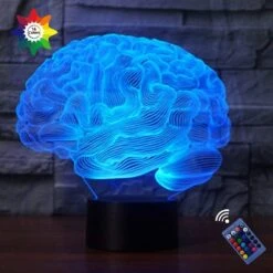 YTDZLTD Creative 3D Brain Night Light 16 Colors Changing USB Power Remote Control Touch Switch Decor Lamp Optical Illusion Lamp LED Table Desk Lamp Children Kids Christmas Brithday Gift