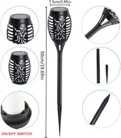 Solar Outdoor Lights,Large Solar Torch Lights With Flickering Flame, Christmas Waterproof Landscape Decoration LED Torch Lights For Garden/Yard/Pathway Decorations-4 Pack Warm Light -Xmas Lighting Shop 61d05tQRodL. AC SL1000