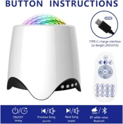 Elmchee Star Projector, 3 In 1 LED Sky Projector With 14 Projection Effects, Music Speaker, Sky Star Lite Light, Nebula Cloud, Galaxy Starry Night Light Projector For Baby Bedroom Christmas Gift -Xmas Lighting Shop 61d2Q8nvugL. AC SL1000