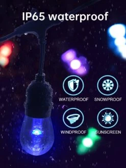 48FT Outdoor String Lights, Commercial Grade Color Changing With Music Sync, Remote And 15+1 Shatterproof LED Edison Bulbs Dimmable Patio String For Christmas Holidays Parties Illuminate Your Space -Xmas Lighting Shop 61d9A ITAuL. AC SL1500