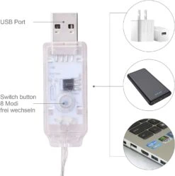 Hystun LED String Lights,40Ft 120 LED Warm White USB Fairy Lights Copper Wire Lights With Remote Control 8 Modes & 4 Timer Switch Waterproof For DIY Bedroom Wedding Party Patio Christmas(2 Pack) -Xmas Lighting Shop 61dNJS1FXPL. AC SL1498