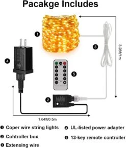 Moobibear 165Ft 500 LEDs Fairy Lights, Twinkle Lights With Remote, 8 Modes And UL Listed, Outdoor Waterproof Dimmable Warm White String Light For Deck/Ceiling/Christmas/Hallowmas Decor -Xmas Lighting Shop 61de5XiHqWL. AC SL1000