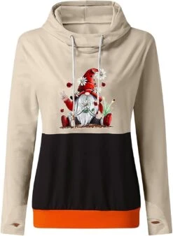 Color Block Women's Hoodie Merry Christmas Winter 2023 Drawstring Print Hooded Sweatshirt Long Sleeve Hoodies -Xmas Lighting Shop 61dxecuab2L. AC UL1500