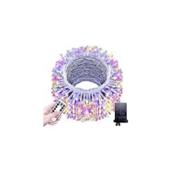 LSCHARM 108ft 300 LED Christmas Lights Multicolor String Lights Outdoor Clear Wire Christmas Tree Lights 8 Modes With Remote Control And Timer Plug In LED Lights For Xmas Holiday Party Decorations