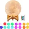 LOUHH Moon Lamp, Moon Night Light - 5.9 Inch 3D LED Moon Light Intelligent Remote Control 16 Color Moon Lamp For Christmas Gifts, Children's Room Decoration, Children's Day Gifts