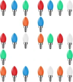C7 Christmas Replacement Bulbs, 25 Pack Multicolor Ceramic Light Bulbs For Christmas Outdoor Indoor String Lights, E12/C7 Base, 5 Watt -Xmas Lighting Shop 61f97YPOOqL. AC SL1500