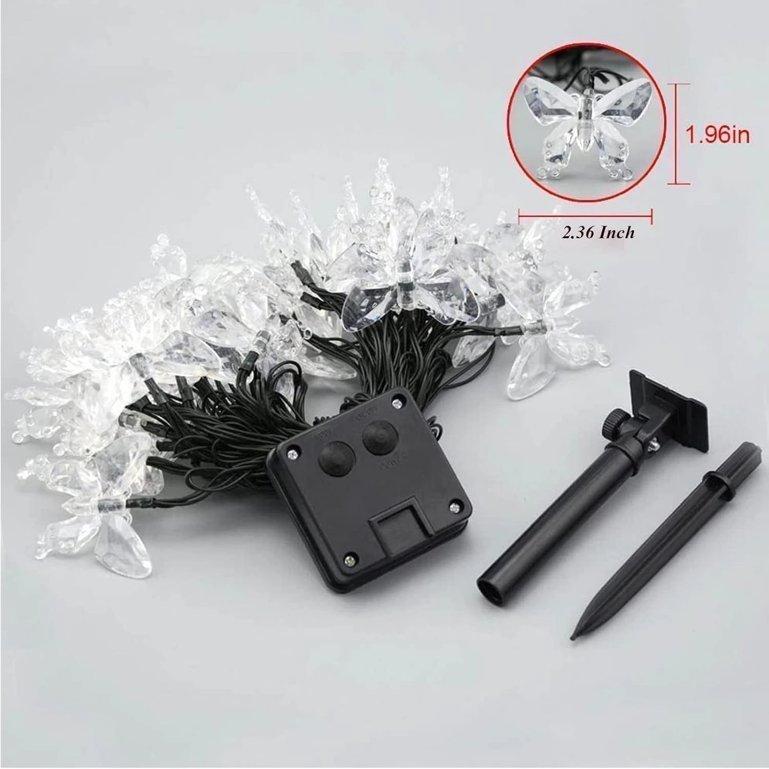 WONFAST Solar String Lights, Waterproof 16ft 20LED Butterfly Christmas Fairy Lights Decorative Lighting For Home Party Wedding Patio Garden Porch Balcony (Purple) 7 WONFAST Solar String Lights, Waterproof 16ft 20LED Butterfly Christmas Fairy Lights Decorative Lighting For Home Party Wedding Patio Garden Porch Balcony (Purple) - Image 7