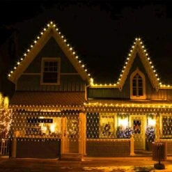 Christmas Decorations String Lights Outdoor, Net Mesh Lighting 200 Led Bulbs Waterproof, For Indoor, Curtain, Tree, Halloween, Bush, Party, Wedding, Fairy, Wall (9.8'x6.6', Plug In, Warm White) -Xmas Lighting Shop 61fmnH5znFS. AC SL1000
