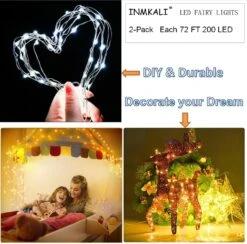 INMKALI Fairy Lights Christmas Lights Big & Super Bright 2-Pack LED String Lights 144 Ft 400L With UL Plug In 8 Modes Timer Waterproof For Party Wedding Home Wall Décor G-B019 -Xmas Lighting Shop 61g7nKY34eL. AC SL1013