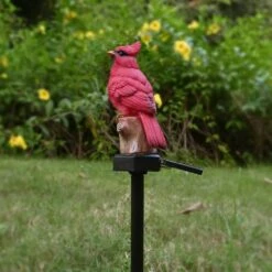 Juliahestia Cardinal Garden Decor Bird Figurine Solar Light Outdoor Stake Patio Yard Lawn Porch Cute Pathway Christmas Decorations Outside Gift Red -Xmas Lighting Shop 61gDzYGyEFL. AC SL1000