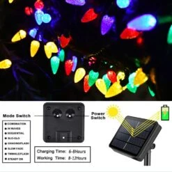 GENERIC STRAWCOR Strawberry Solar Christmas Lights Outdoor,50LED C6 Strawberry Solar Garden LED Lights Christmas Tree Decorations-Multicolor Solar Christmas Decor Lights For Tree, Home Decor -Xmas Lighting Shop 61gMyCGzTyL. AC SL1000
