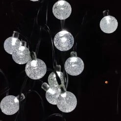 SPLOcolor Solar String Lights Outdoor, 20ft Waterproof 30 LEDs 8 Modes Crystal Globe Solar String Fairy Lights Backyard Patio Christmas Lights For Holiday Party Gardens Backyard Wedding (White) -Xmas Lighting Shop 61gb2FnhdL. AC SL1000