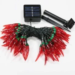 BeHiller 23FT 50LED Garden Solar Christmas Lights Outdoor, Red Chili Pepper String Lights-Waterproof LED Kitchen Christmas Solar Decorative Lights For Tree, Lawn, Patio, Yard, Home, Party, Porch Decor -Xmas Lighting Shop 61hOIQEBadL. AC SL1000
