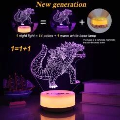 SHINECLOUD God-Zilla Night Light King-of-Monsters Lamp Toys 14 Color LED Decor Light,Romote Control&Entity Keys, Birthday, Christmas Gifts For Boys & Children(New Generation) -Xmas Lighting Shop 61hRIDaAABL. AC SL1001
