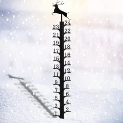 BIUWING 24 Inch Iron Art Snow Gauge Outdoor, Elk Snow Measuring Stick, Snowfall Gauge For Yard, Winter Snow Measurer Snow Ruler Inches, Christmas Decorations, Snowfall Measuring Device -Xmas Lighting Shop 61iR jJcebL. AC SL1500