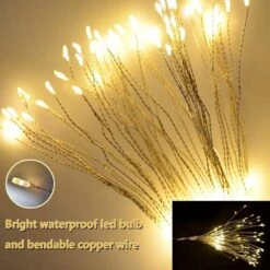 FOOING 4 Pack Firework Lights Led Copper Wire Starburst String Lights 8 Modes Battery Operated Fairy Lights With Remote,Wedding Christmas Decorative Hanging Lights For Party Patio Garden Decoration -Xmas Lighting Shop 61iVTfrDinL. AC SL1000