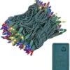 Novelty Lights 140 Light Chasing Patio Party Christmas Mini Light Set, Multi, Green Wire, 46.5' Long
