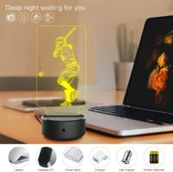 AmazeFan Baseball Night Light For Kids - 3D Baseball Night Lamp 7 Colors Optical Illusion Touch & Remote Control With 2 Acrylic Flats Best Birthday Christmas New Year Gifts For Boys Girls Baby -Xmas Lighting Shop 61ip1WE917L. AC SL1000