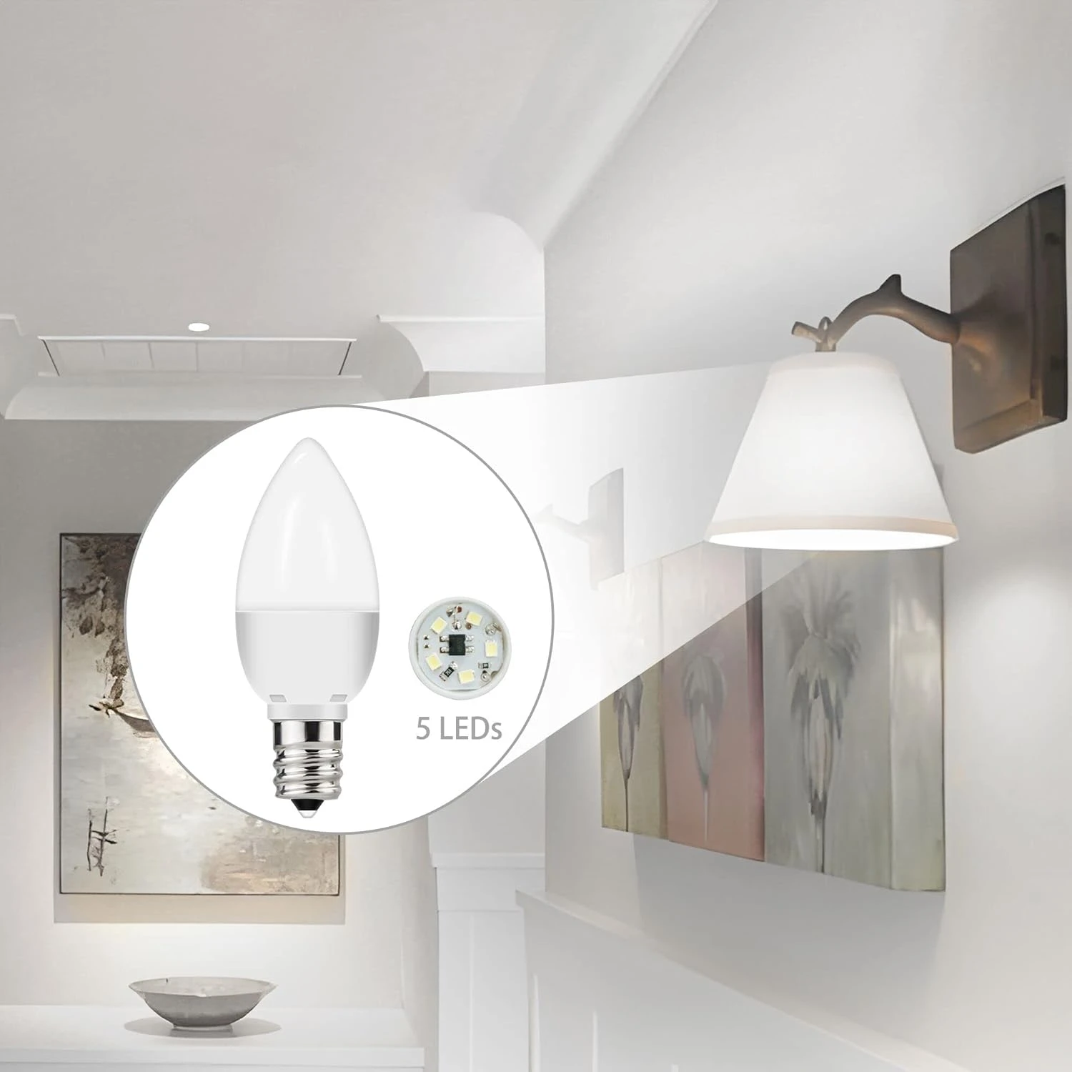 Flaspar LED C7 Night Light Bulb, 1W(10 Watt Equivalent) Candelabra E12 Base Mini LED Bulb, Daylight White 6000K For For Christmas Villages, Chandelier, Ceiling, Low Watt Led Light Bulbs, 6 Pack 8 Flaspar LED C7 Night Light Bulb, 1W(10 Watt Equivalent) Candelabra E12 Base Mini LED Bulb, Daylight White 6000K For For Christmas Villages, Chandelier, Ceiling, Low Watt Led Light Bulbs, 6 Pack - Image 8