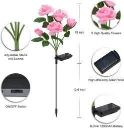 4 Pack Solar Garden Decorative Lights 7 Color Changing Beautiful & Realistic Rose Flowers Lights Waterproof Outdoor Solar Powered Fairy Landscape Lights For Yard Pathway Patio Christmas Decoration -Xmas Lighting Shop 61jZV1unDoL. AC SL1500