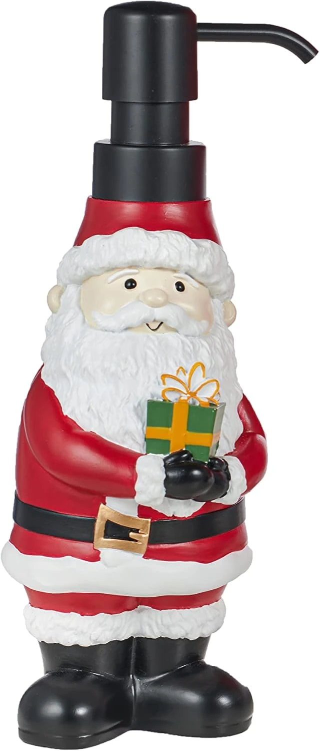 17-Piece Christmas Holiday Bathroom Accessory Set With | Resin Liquid Soap Pump| Bath Rug | Shower Curtain | 12 Curtain Hooks | 2 Hand Towels| Gift Box Set | Xmas Decor (Silly Santa) 7 17-Piece Christmas Holiday Bathroom Accessory Set With | Resin Liquid Soap Pump| Bath Rug | Shower Curtain | 12 Curtain Hooks | 2 Hand Towels| Gift Box Set | Xmas Decor (Silly Santa) - Image 7