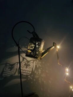 Solar Watering Can Lights Christmas Outdoor Garden Decorations, Solar Powered Elk Waterproof Garden Lights, Vintage Metal Garden Fairy Lights,Christmas Garden Decorations（Owl -Xmas Lighting Shop 61k3W7fFIFL. AC SL1500