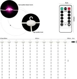 Liyade 300 LED Fairy Lights Curtain Lights For Bedroom, 9.8 Ft × 9.8 Ft Curtain Waterproof String Lights With 8 Modes, USB Powered For Bedroom Wedding Christmas Party Garden Decoration(Colorful) -Xmas Lighting Shop 61kE4AgjxxL. AC SL1494