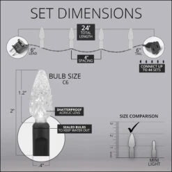 70 C6 LED Cool White Indoor-Outdoor Christmas String Lights, 24 Ft, LED String Lights Outdoor Tree Lights LED Cool White Christmas String Lights For Bedroom -Xmas Lighting Shop 61kGFuNwsdL. AC SL1200