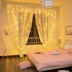 300 LED Curtain Lights For Bedroom - Brightown 9.8 FT Hanging Window Lights With Remote, Connectable, 8 Modes, Waterproof Fairy Lights For Outdoor Indoor Christmas Holiday Party, Warm White -Xmas Lighting Shop 61kla4x7c8L. AC SL1500