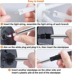 DenicMic Solar Firework Meteor Lights 2 Pack, Outdoor Solar Garden Decorative Starry Starburst Lights With Remote, 8 Modes Landscape Path Lights For Patio Yard Christmas Decor (Multicolor) -Xmas Lighting Shop 61krZRA6eL. AC SL1000