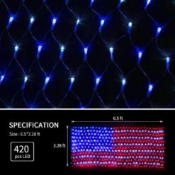American Flag Lights Outdoor Solar Powered,420 Super Bright LEDs,6.5ft X 3.28ft,Memorial Day Decorations Of The United States For Independence/National/Memorial Day,July 4th,Christmas Decoration -Xmas Lighting Shop 61lL7ZRophL. AC SL1000