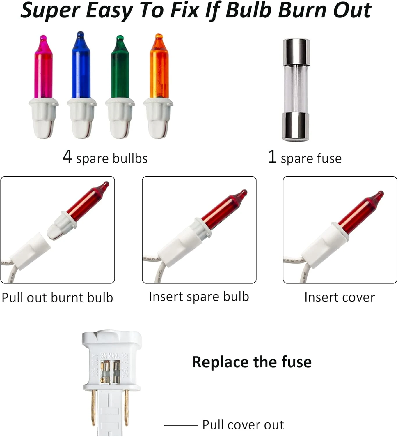 FUNPENY Multicolor Christmas Lights, 33 FT 150 Count Incandescent Mini String Lights White Wire, 110V UL Certified Waterproof Fairy Lights For Indoor Outdoor Christmas Tree Xmas Party Home Decorations 3 FUNPENY Multicolor Christmas Lights, 33 FT 150 Count Incandescent Mini String Lights White Wire, 110V UL Certified Waterproof Fairy Lights For Indoor Outdoor Christmas Tree Xmas Party Home Decorations - Image 3