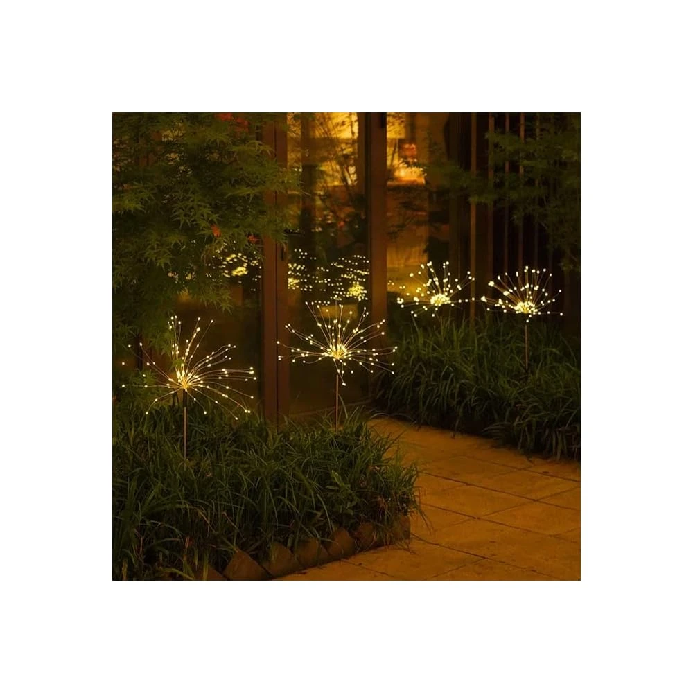 LoveNite Solar Garden Lights, Outdoor Solar Firework Stake Lights, Waterproof Copper Wire Decorative Landscape Lights For Pathway Backyard Patio Lawn Christmas Party Decor (Warm White, 4) 3 LoveNite Solar Garden Lights, Outdoor Solar Firework Stake Lights, Waterproof Copper Wire Decorative Landscape Lights For Pathway Backyard Patio Lawn Christmas Party Decor (Warm White, 4) - Image 3