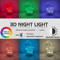 Yoshi 3D Night Light, 16 Colors Christmas Lighting Gift RGB Touch Remote Controller Toys Super Mario Desk Lamp For Children's Room Decoration Holiday Gifts (Yoshi) -Xmas Lighting Shop 61nJBgxCMcL. AC SL1200