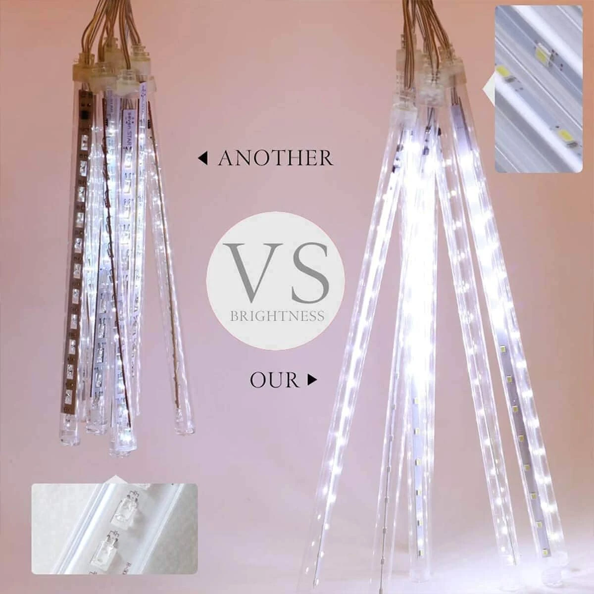 GENERIC Christmas Lights, Meteor Shower Lights, Outdoor Decoration Light, Waterproof Icicle Lights Falling Rain String Lights For Halloween Tree Party Garden Patio Porch Decoration (Multi-Colored) 4 GENERIC Christmas Lights, Meteor Shower Lights, Outdoor Decoration Light, Waterproof Icicle Lights Falling Rain String Lights For Halloween Tree Party Garden Patio Porch Decoration (Multi-Colored) - Image 4