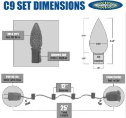 25 Foot C9 Multi Ceramic Christmas String Light Set - Outdoor Christmas Light String - – Opaque Christmas Bulbs - Roofline Light String – Outdoor String Lights - Black Wire -Xmas Lighting Shop 61ns9rZxRL. AC SL1500