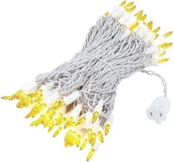 Novelty Lights 100 Light Yellow Christmas Wedding Mini String Light Set, White Wire, Indoor/Outdoor UL Listed, 50' Long