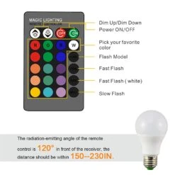 Droiee Dimmable E26 LED Light Bulb, RGB Bulb 6W With 16 Color Changing Modes For Christmas, Party Etc With Remote Control -Xmas Lighting Shop 61oBB xyL. SL1001