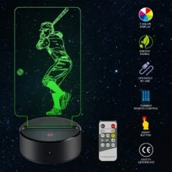 AmazeFan Baseball Night Light For Kids - 3D Baseball Night Lamp 7 Colors Optical Illusion Touch & Remote Control With 2 Acrylic Flats Best Birthday Christmas New Year Gifts For Boys Girls Baby -Xmas Lighting Shop 61ox93Q0XCL. AC SL1000