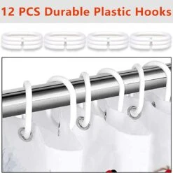 JERYMUND Christmas Shower Curtains For Bathroom, Holiday Xmas Santa Bathroom Decoration, 4Pcs Shower Curtain Sets With Toilet Lid Cover And Non-Slip Rugs -Xmas Lighting Shop 61pFydHbc L. AC SL1400