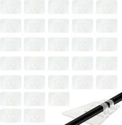 Ishenkea Clips For Outdoor String Lights，30pcs Clips For Outdoor String Lights With Waterproof Adhesive Strips，Outdoor Clips For String Lights For Hanging Christmas Light And Outside String Lights