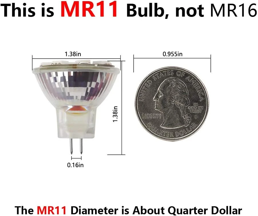 SANSUN 2.4W LED MR11 Light Bulbs, 12v 20w Halogen Replacement, Fiber Optics Christmas Tree Bulb, G4/GU4/GZ4 Bi-Pin Base, Daylight White 4000K, Non-Dimmable, (Pack Of 4) 2 SANSUN 2.4W LED MR11 Light Bulbs, 12v 20w Halogen Replacement, Fiber Optics Christmas Tree Bulb, G4/GU4/GZ4 Bi-Pin Base, Daylight White 4000K, Non-Dimmable, (Pack Of 4) - Image 2